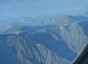 A view of the mountains in Guatemala landing in Guatemala International Airport