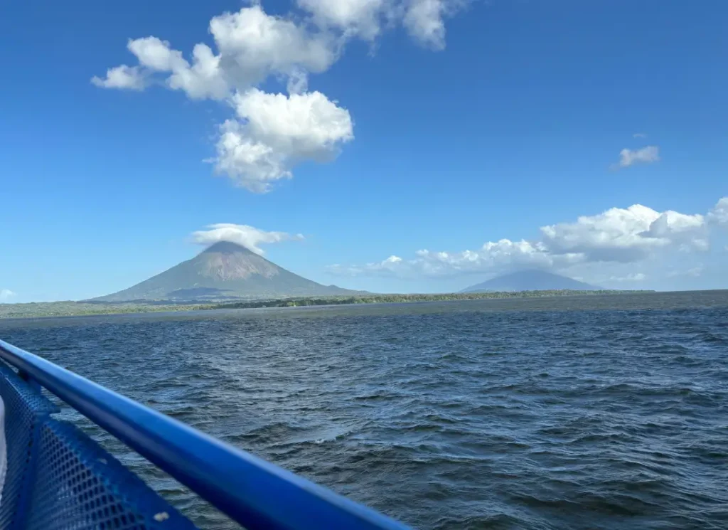A view of Ometepe Island from the ferry from Leon to Ometepe