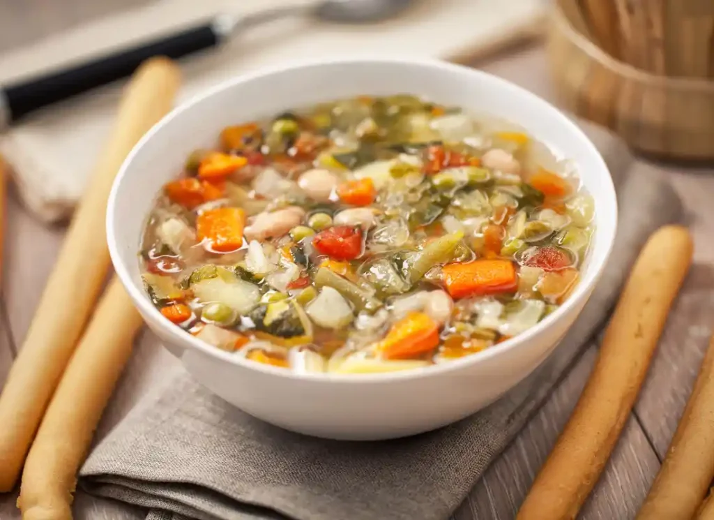 A bowl of Italian Minestrone Soup