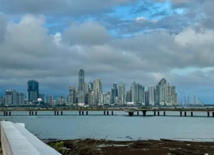 The high-rise skyline of hotels in Panama City
