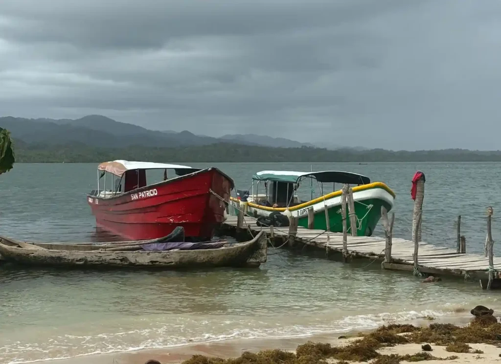 the two boats we used to travel from panama to colombia through the san blas islands