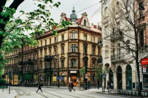 A pretty street in Krakow, Prague