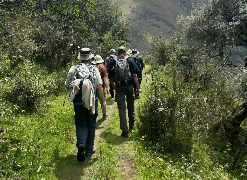 My hiking group with their day bags packed for the Salkantay Trek