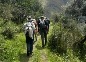 My hiking group with their day bags packed for the Salkantay Trek