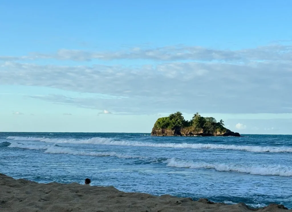 A view of a small island in the ocean in Costa Rica during my G Adventures trip